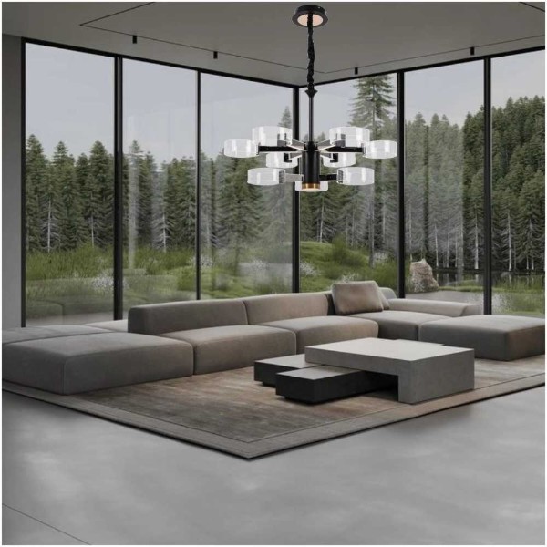 Фото - Люстра Sirius N 3705-6+3 BLACK+GD 98W